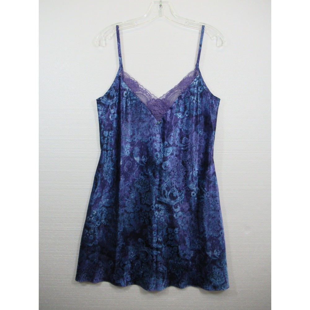 Vintage 90s California Dynasty Satin & Lace Slip Chemise Women Large